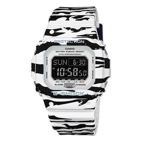 Image of zebra farvet resin med stål Classic quartz multifunktion (3433) Herre ur fra Casio